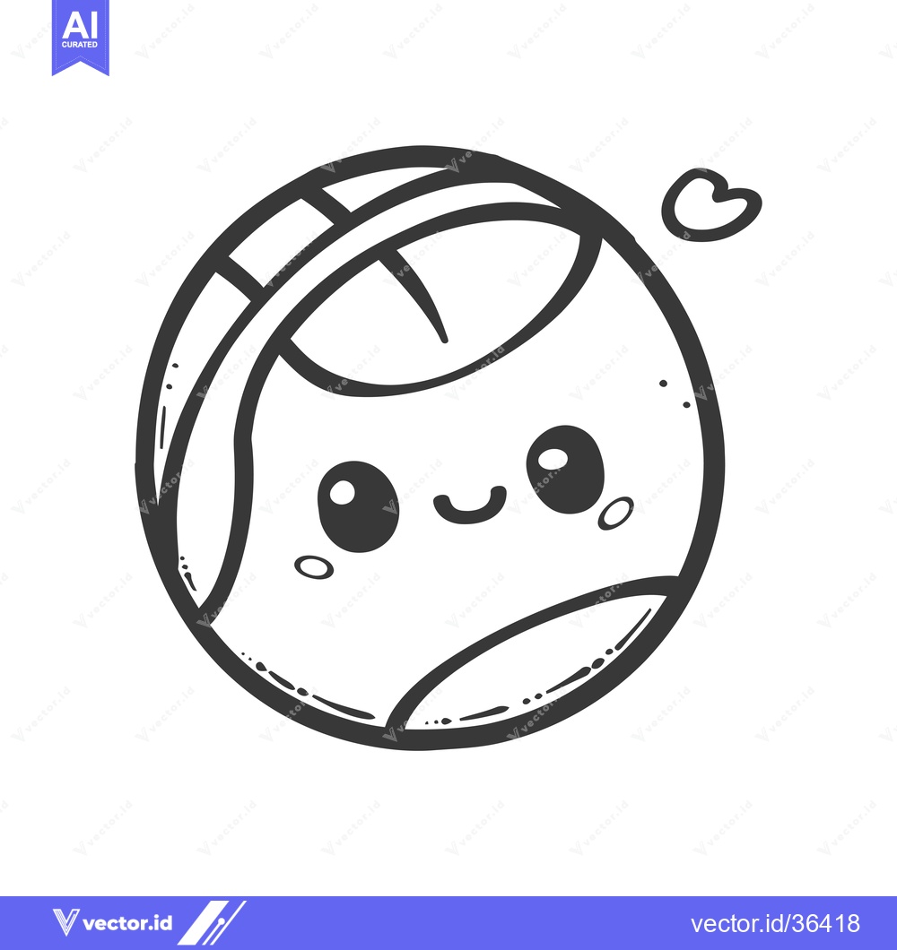 Premium Vector dari Cute Cartoon Illustration of a Smiling Ball with a Heart
