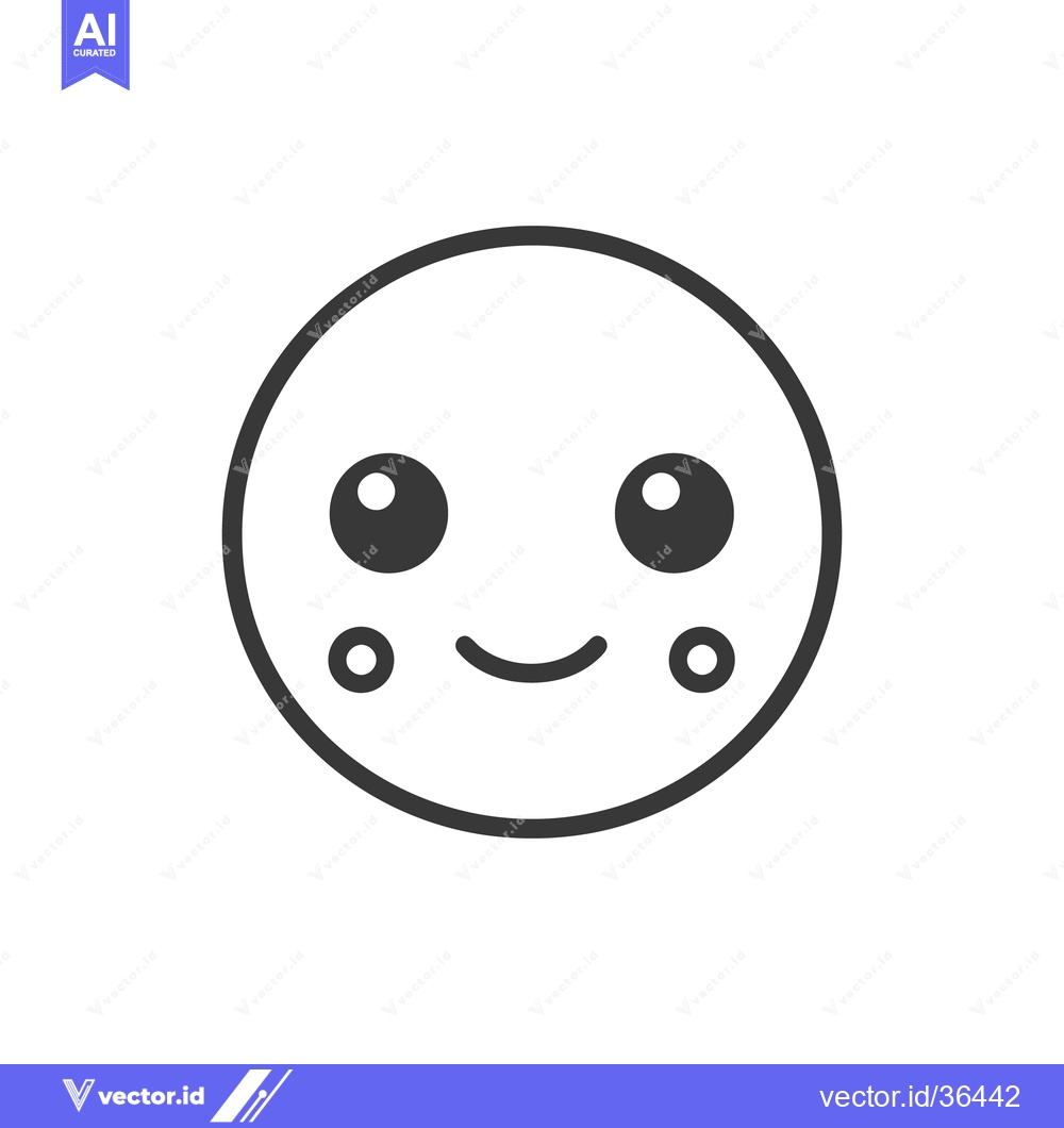 Premium Vector dari A happy smiling circle with eyes and two cheek dots