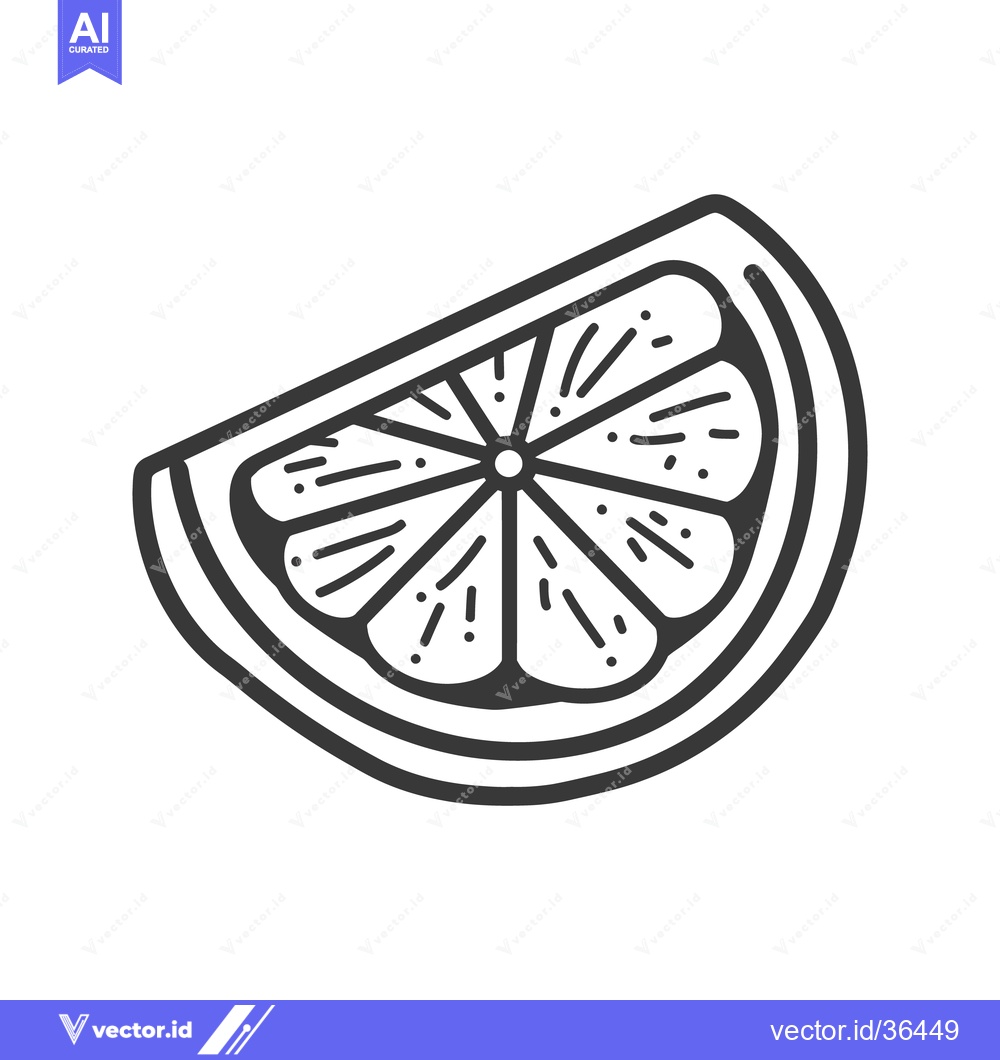 Premium Vector dari A black and white line drawing illustration of citrus fruit