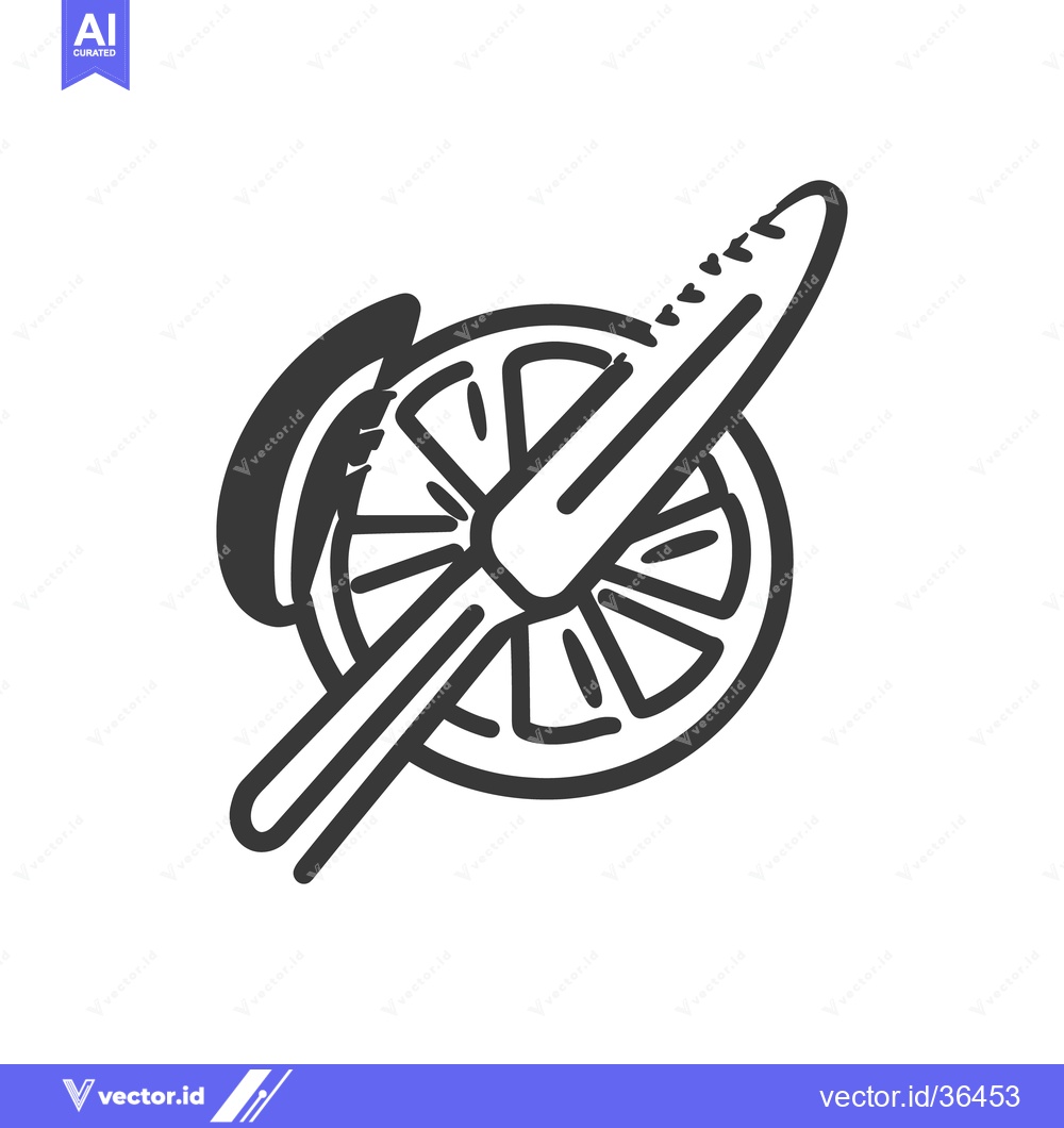 Premium Vector dari A sliced citrus fruit with a knife is depicted in the illustration