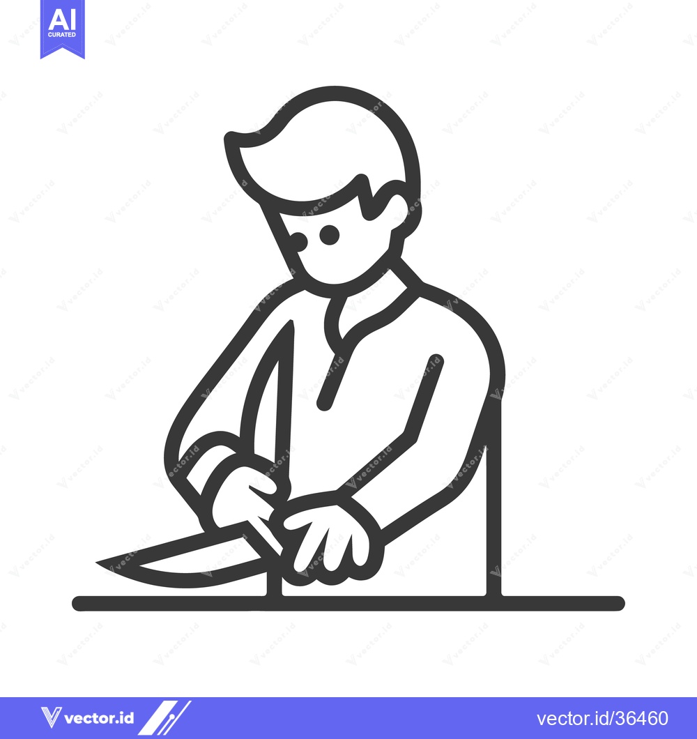 Premium Vector dari A person using a knife while preparing some food