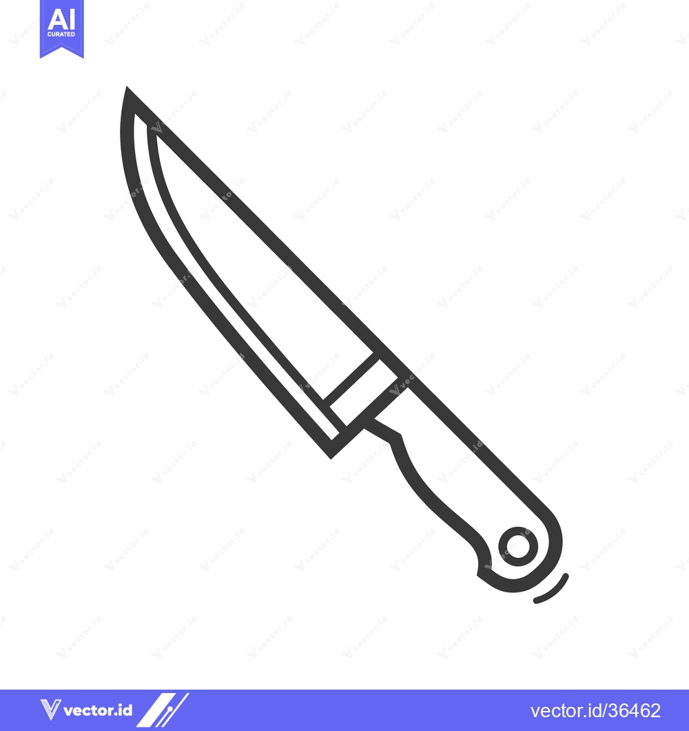 Premium Vector dari A graphic depiction of a sharp kitchen cutting utensil