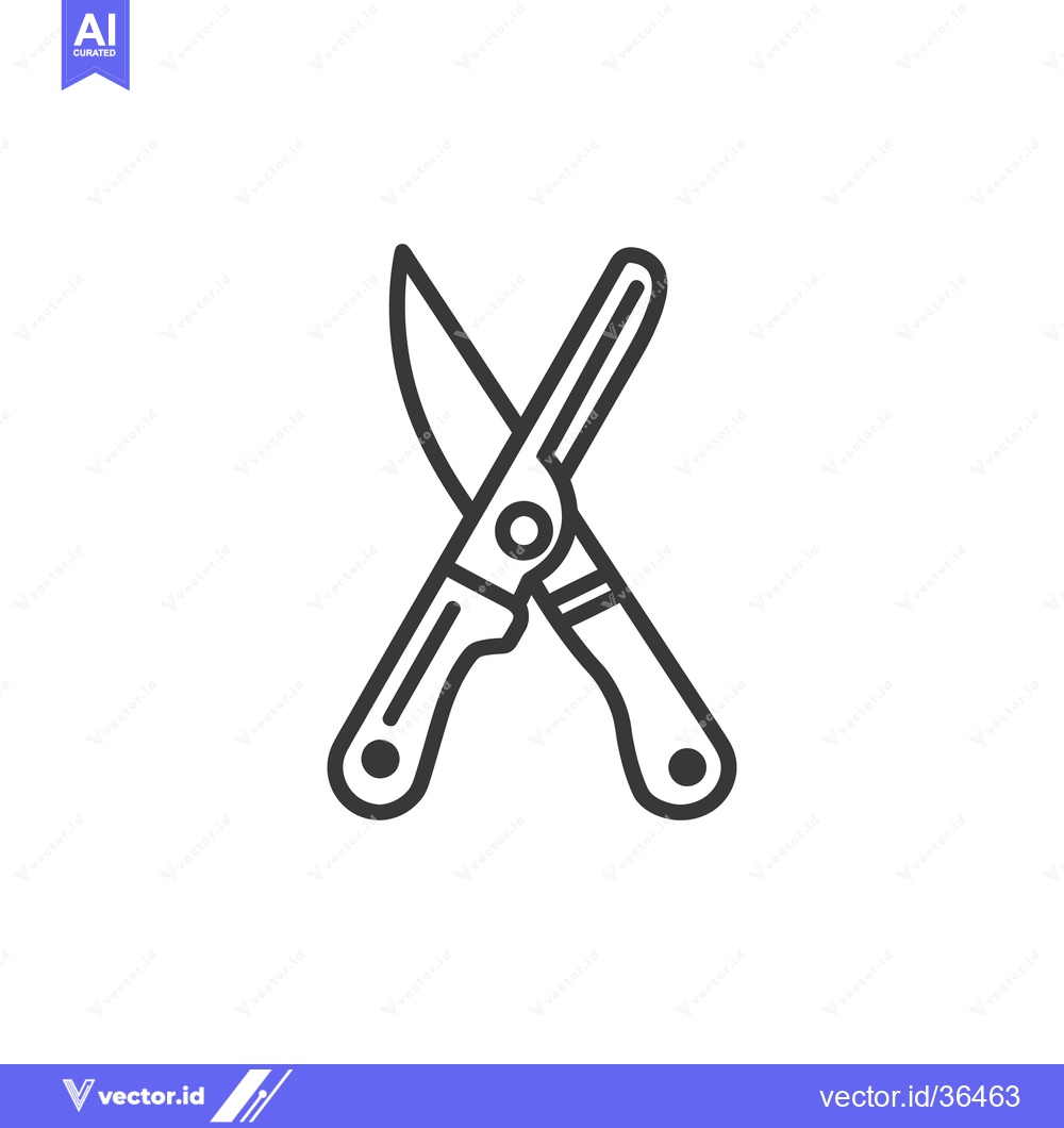Premium Vector dari Black and white illustration of garden pruning shears shown