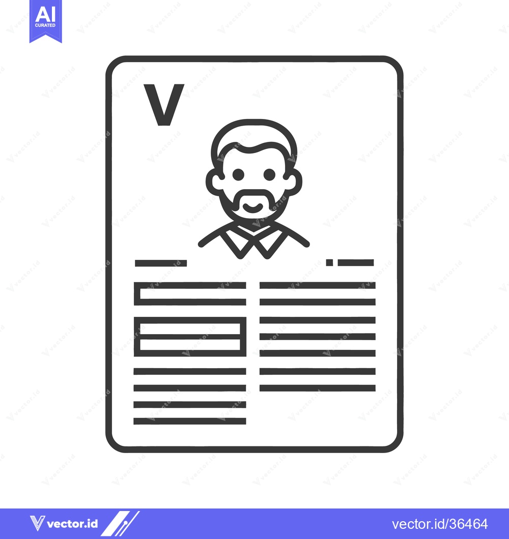 Premium Vector of Illustrated identification card showing a male person and details pres