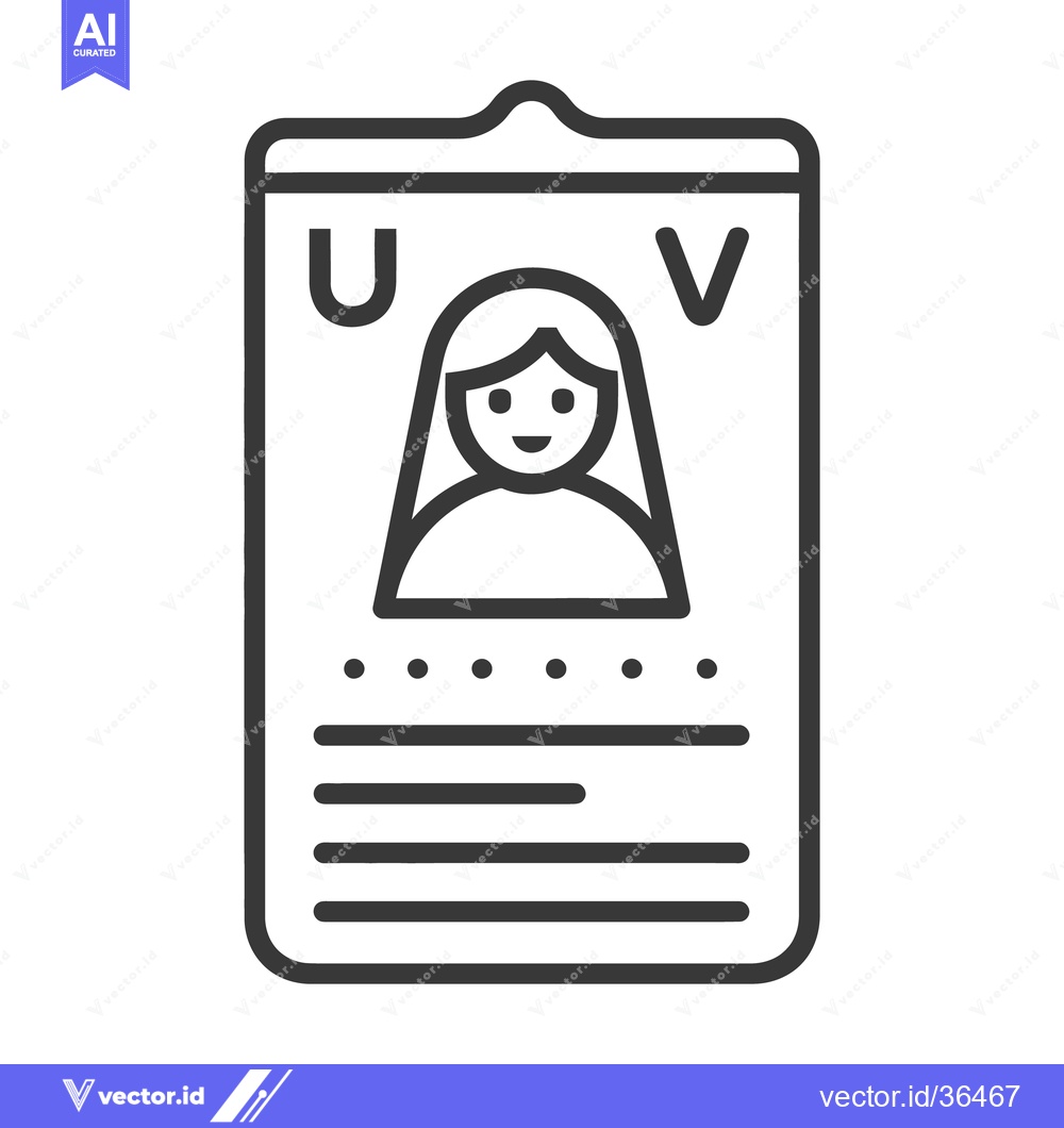 Premium Vector of Simple illustration depicting an identification card showing a person