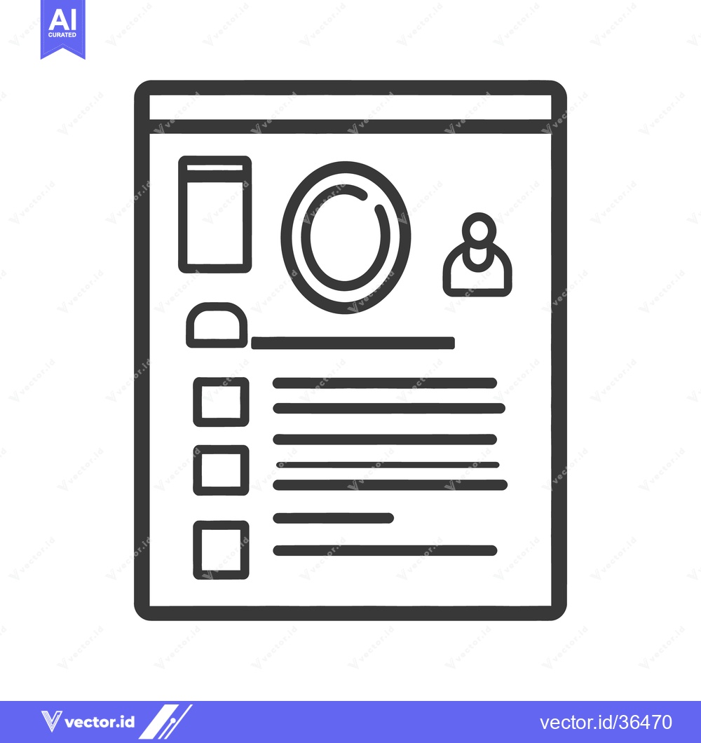Premium Vector dari A simple black and white document representing a profile of a person