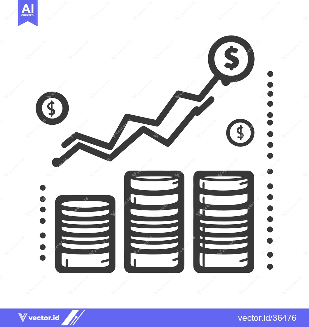 Premium Vector dari Increasing financial gains visualized through stacked coins and trends