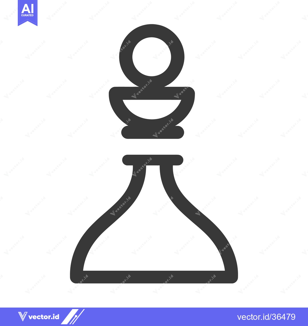 Premium Vector dari A black and white minimalistic image of a chess piece
