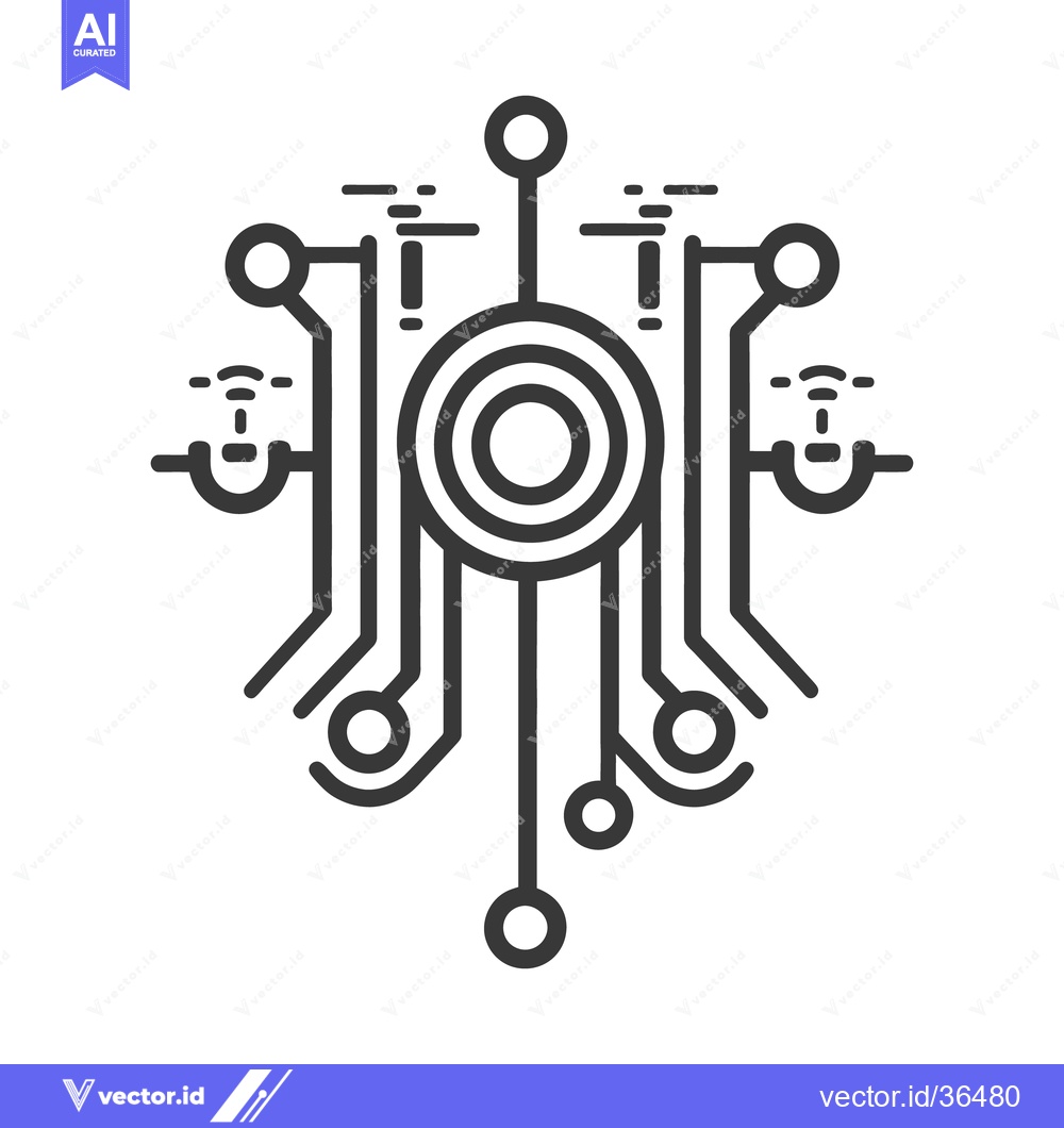 Premium Vector dari Digital circuit symbol illustrating concepts of technology connections