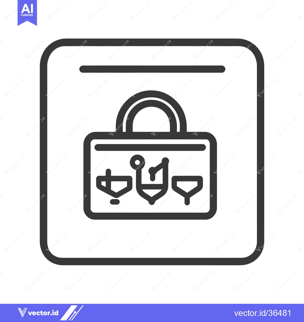 Premium Vector dari Black and white illustration of a briefcase and abstract icons