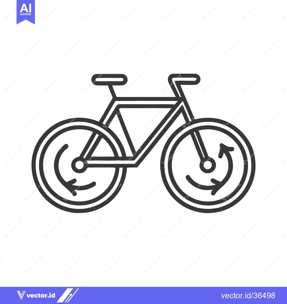 Premium Vector dari Minimalist Bicycle Icon with Rotating Wheels and Arrow Indicators