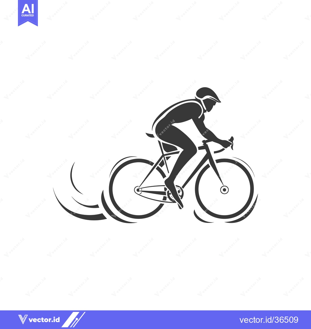 Premium Vector dari Cyclist in Motion on a Road Bike with Speed Lines