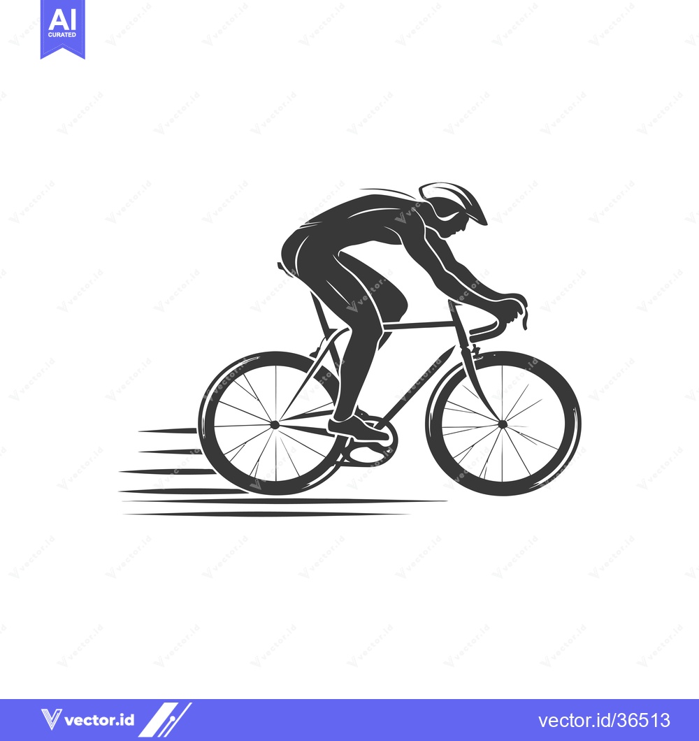 Premium Vector of Cyclist riding a road bike with motion lines