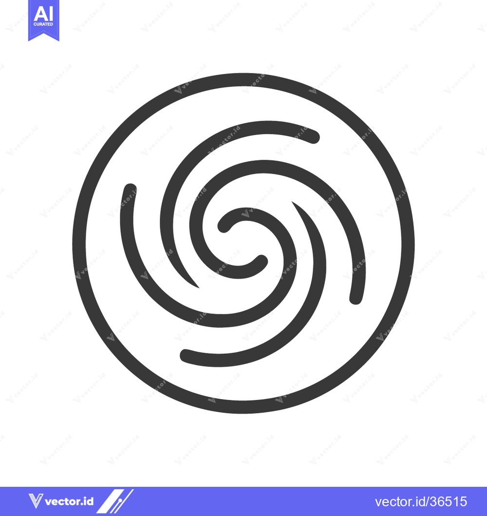 Premium Vector dari Minimalist Swirl Icon: Circular Vortex with Dynamic Lines and Clean De