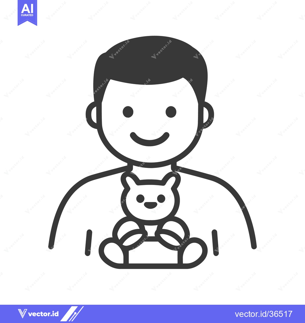 Premium Vector of A Smiling Person Holding a Small Animal Shaped Stuffed Toy