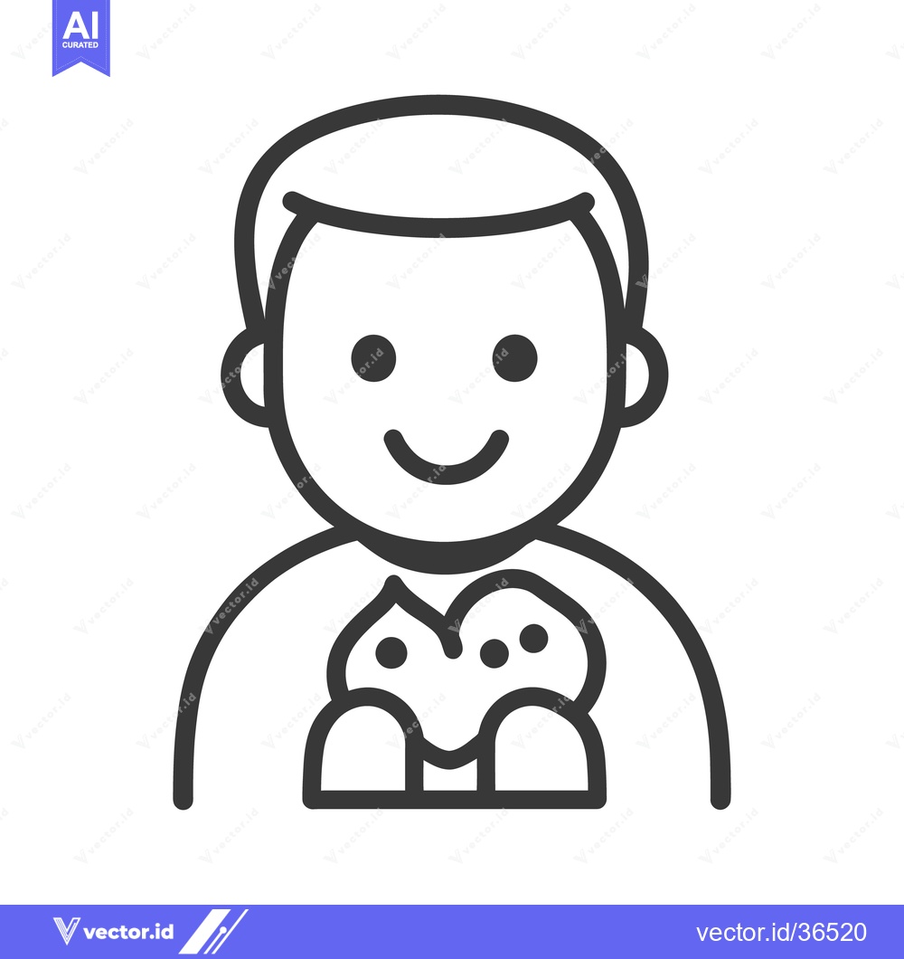 Premium Vector dari A line drawing illustrates a person with a heartshaped symbol