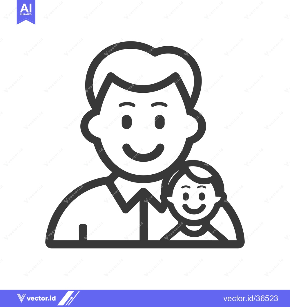 Premium Vector of A father and child portrait sharing a loving embrace together