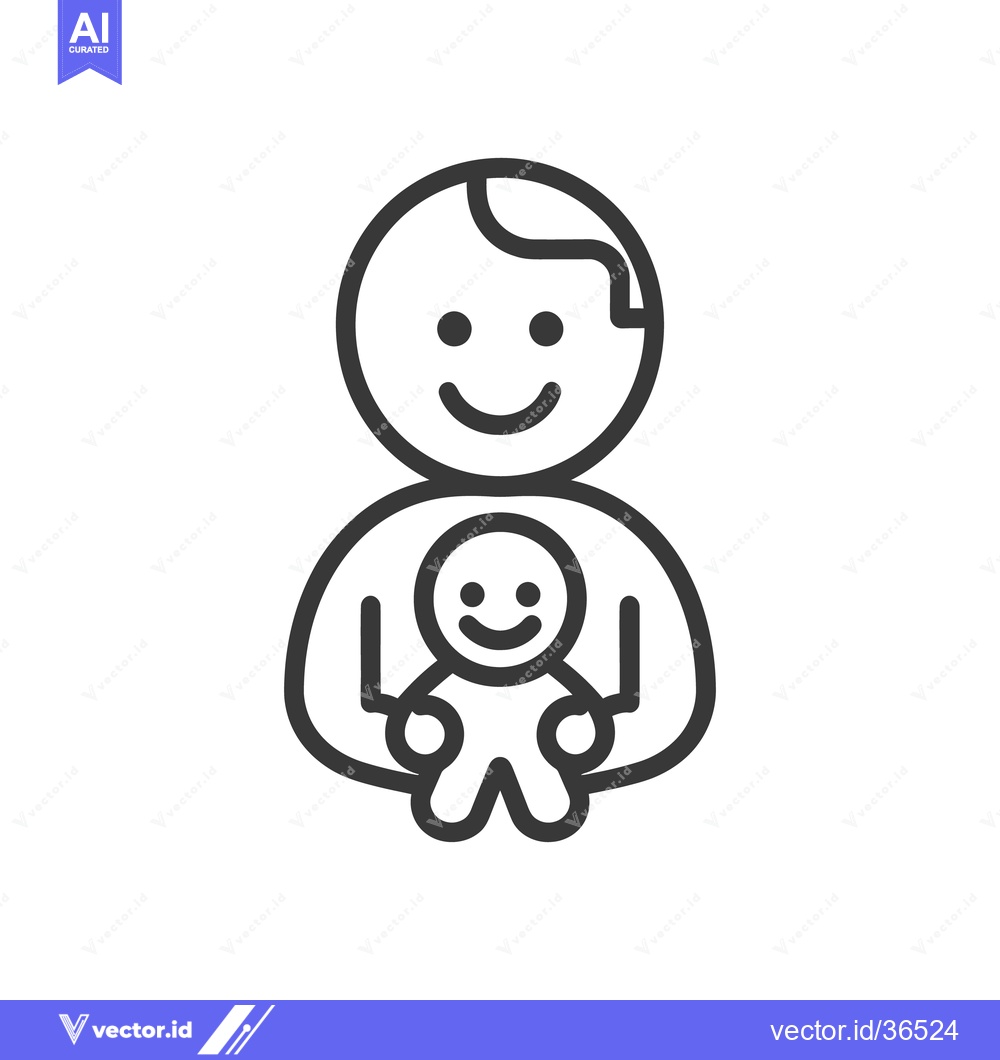 Premium Vector dari A smiling parent lovingly holding a small smiling child figure