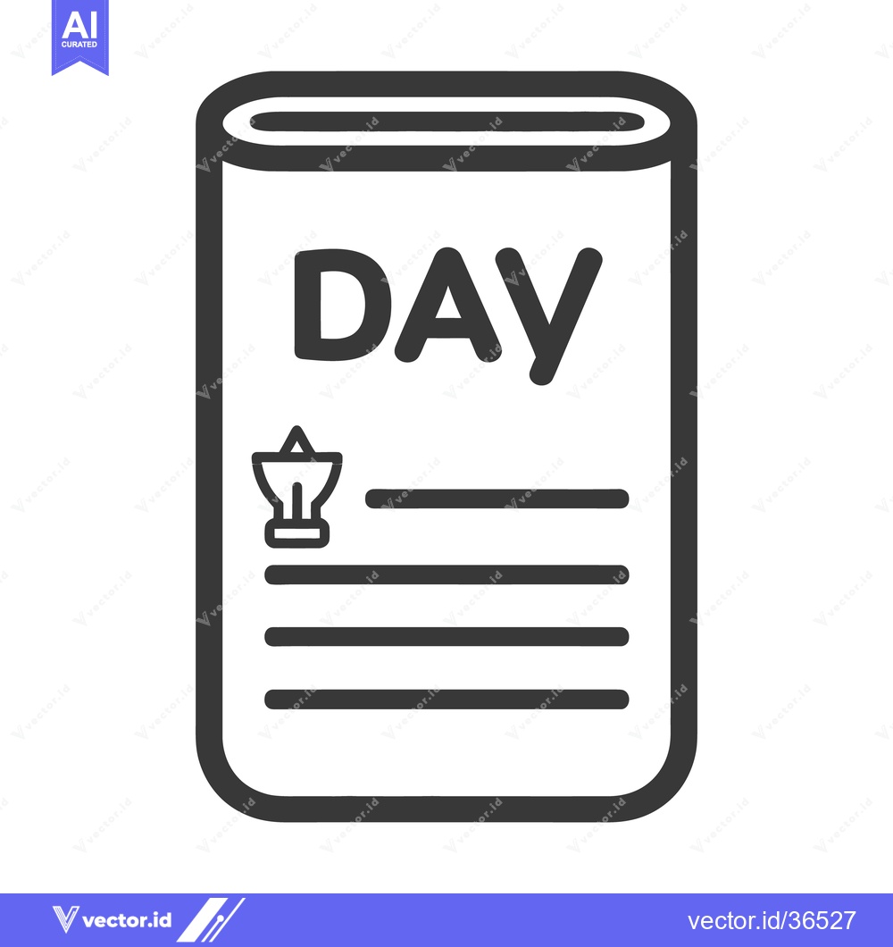 Premium Vector dari A flat illustration displaying a notebook with the word day written in