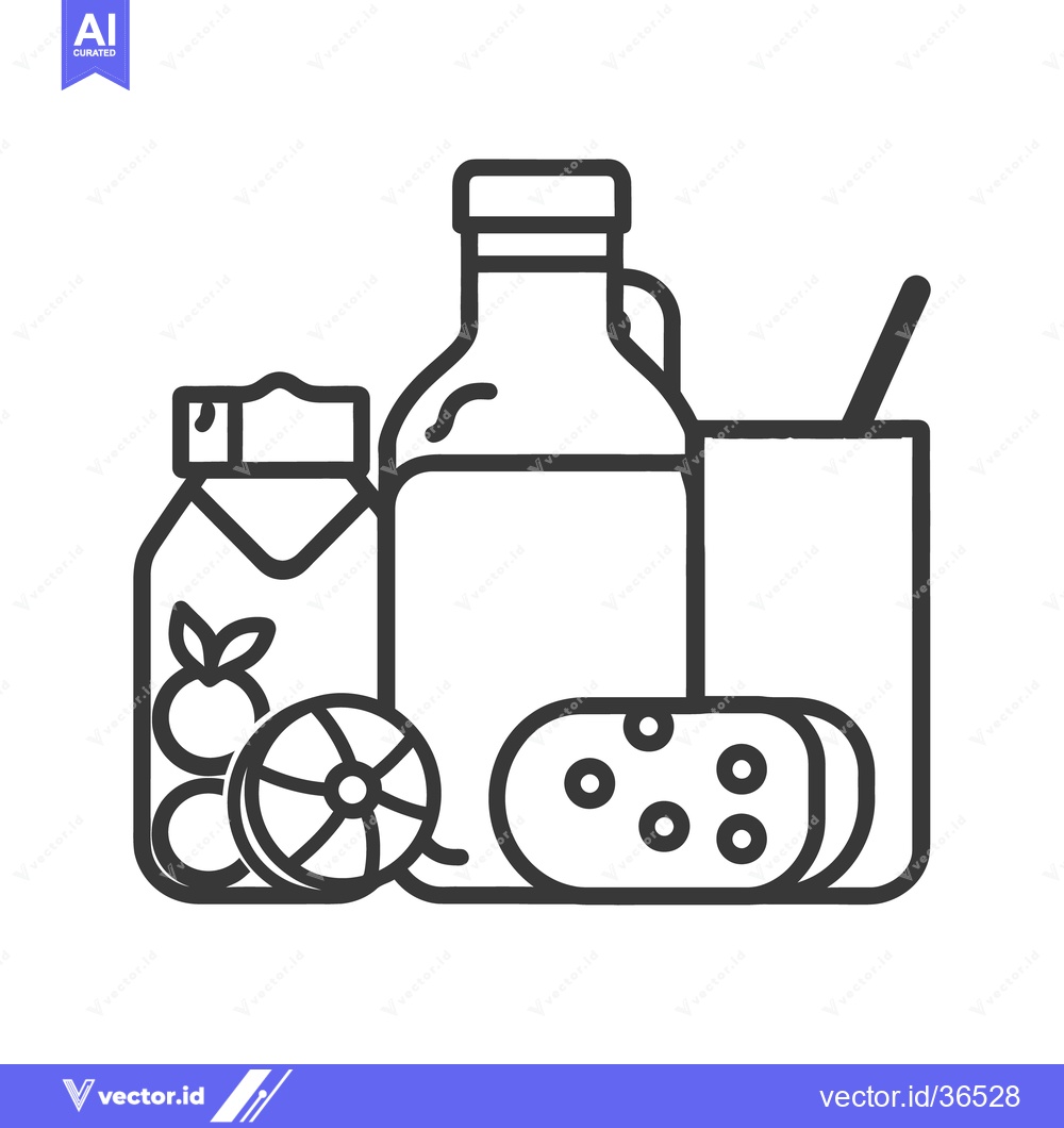 Premium Vector dari An illustration of some food and beverages displayed together