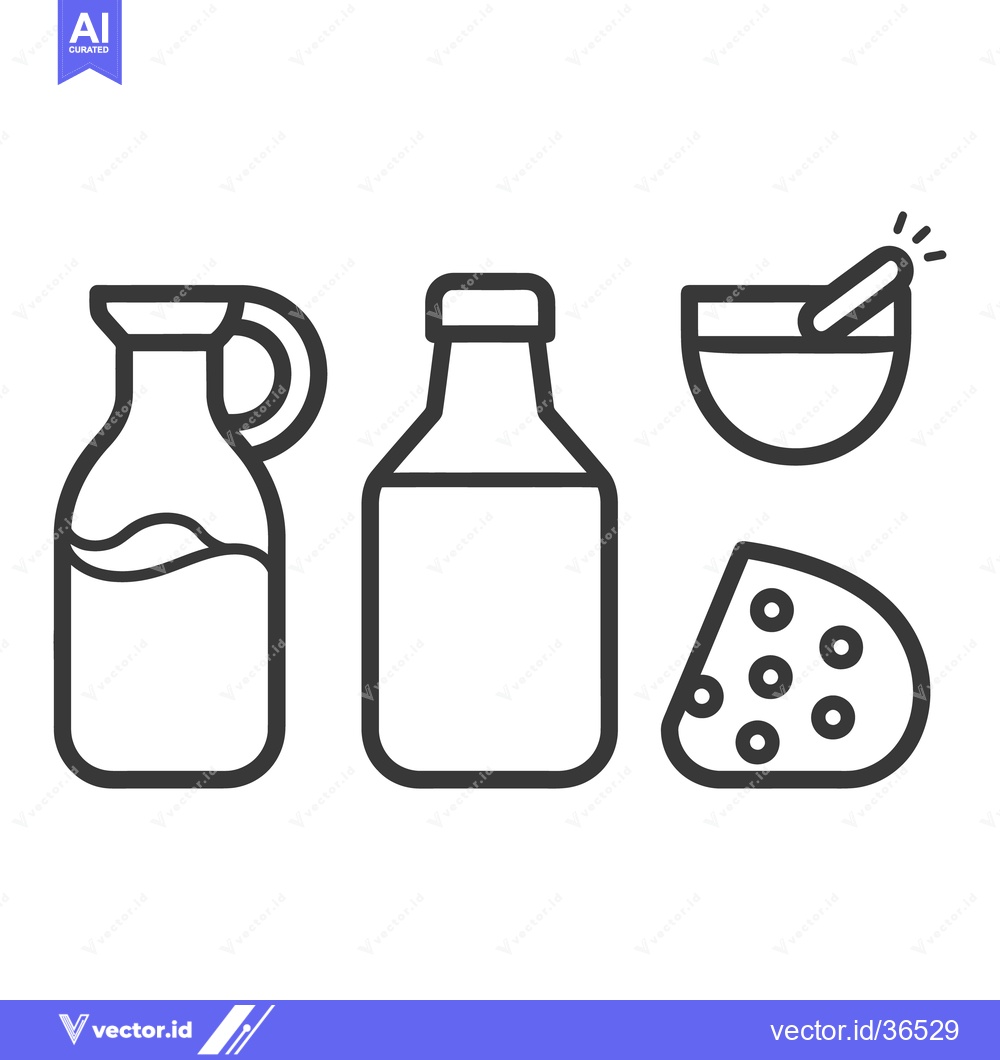 Premium Vector dari Simple graphic illustration depicting dairy food products and culinary