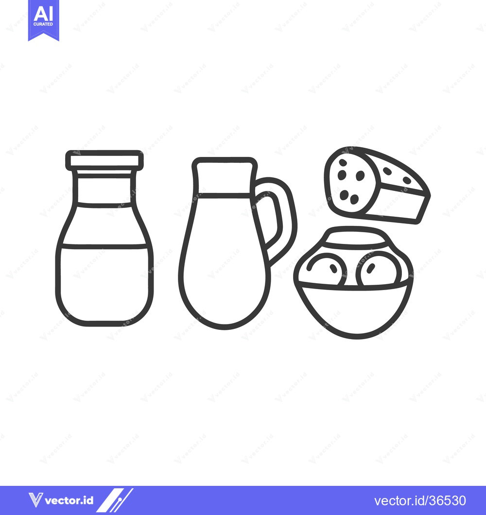 Premium Vector dari Simple illustration presents dairy foods and additional food items