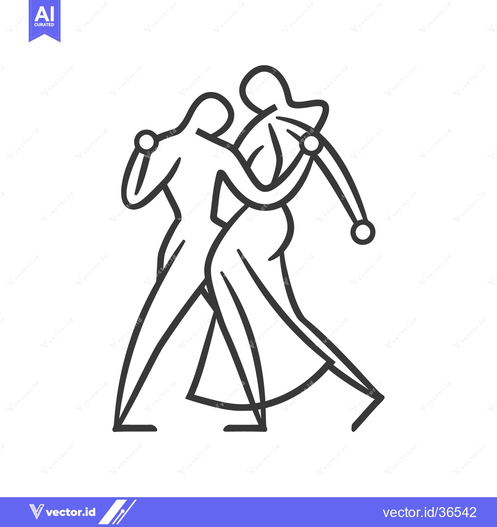 Premium Vector dari A graphic illustration of two figures dancing gracefully together