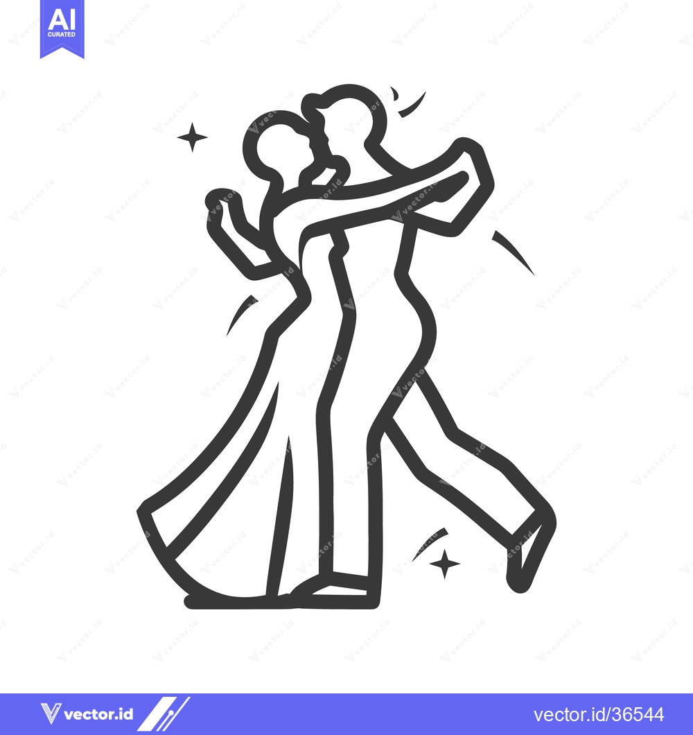 Premium Vector of A couple gracefully dancing closely in a dynamic embrace together