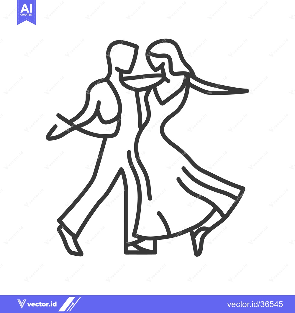 Premium Vector of A detailed illustration of a dancing couple in motion together
