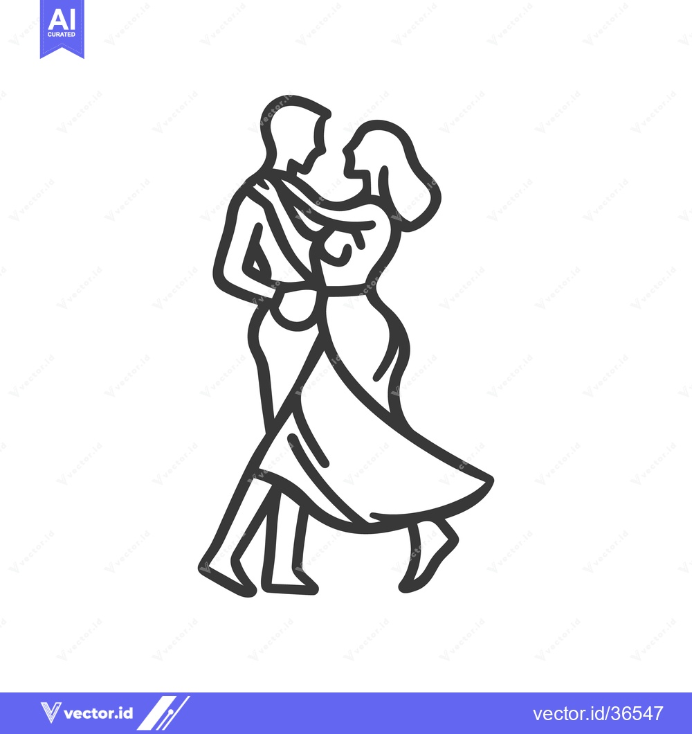 Premium Vector dari A male and female couple dancing together with passionate emotion