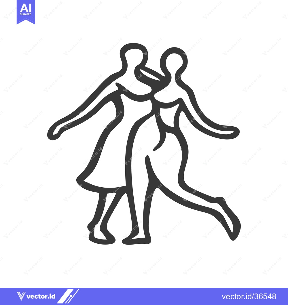 Premium Vector dari Two stylized figures are dancing with arms outstretched and legs movin