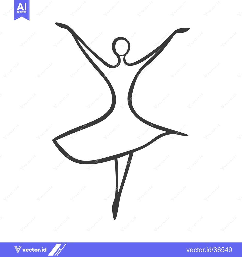 Premium Vector of A simple black and white line drawing of a dancer