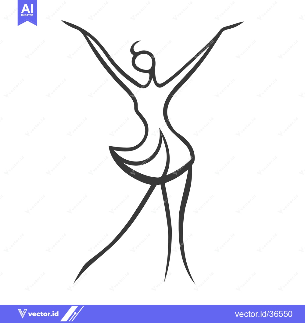Premium Vector dari A minimalist line drawing of a ballerina dancing gracefully