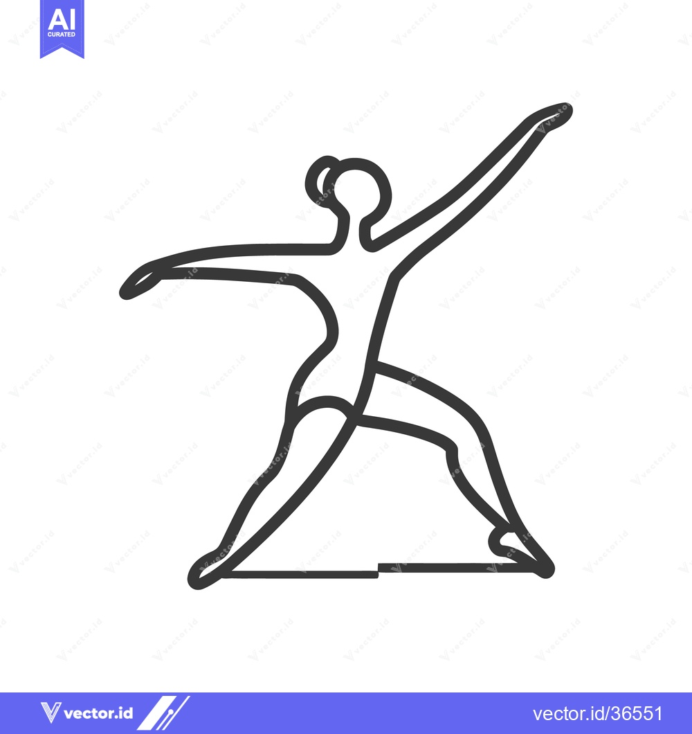 Premium Vector of A line drawing of a woman performing a yoga pose