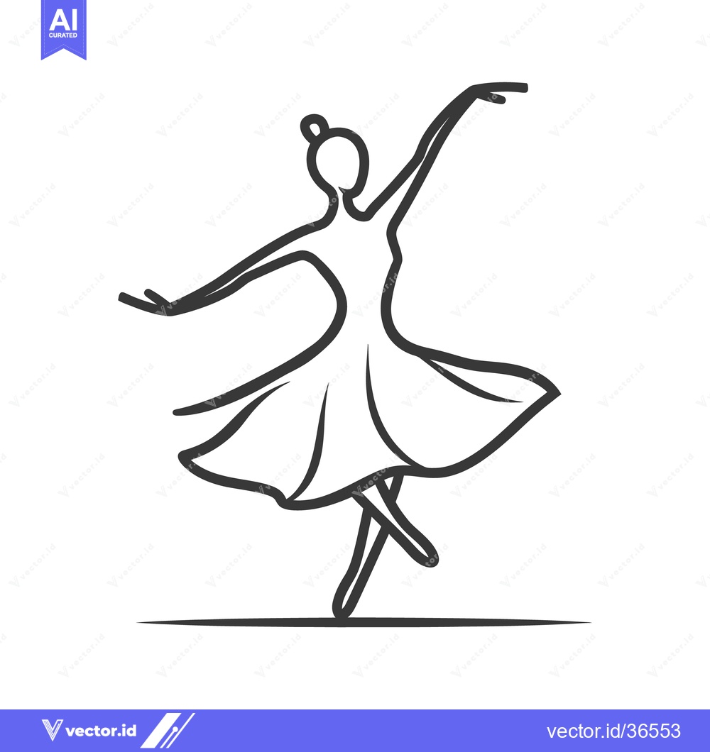 Premium Vector dari A graceful dancer performing a ballet dance on a white background