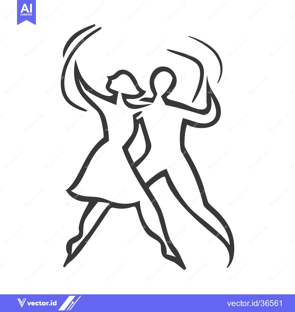 Premium Vector dari Two silhouetted figures elegantly performing a graceful dance together