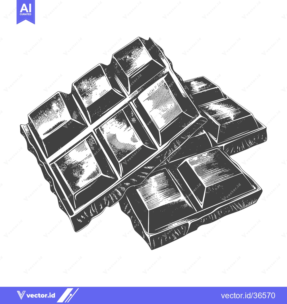 Premium Vector dari Two Delicious Chocolate Bars In A Hand Drawn Style