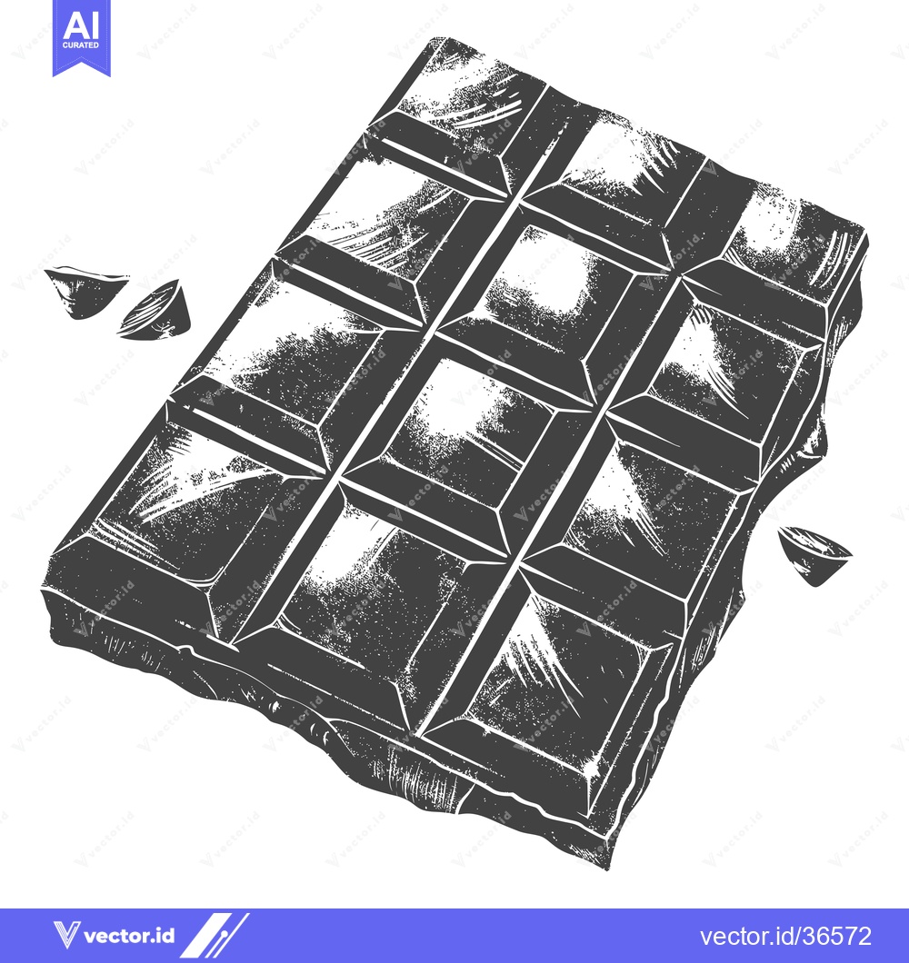 Premium Vector dari A Broken Chocolate Bar With Pieces Scattered Nearby