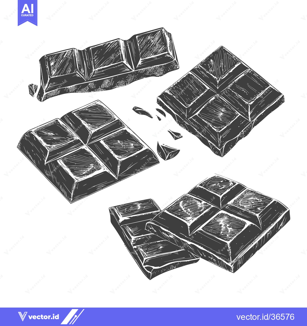 Premium Vector dari Delicious Chocolate Bars Broken Into Pieces