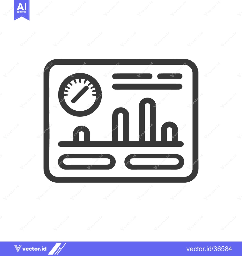 Premium Vector dari Stylized Control Panel Icon with Gauge and Graph Display in Black Outl