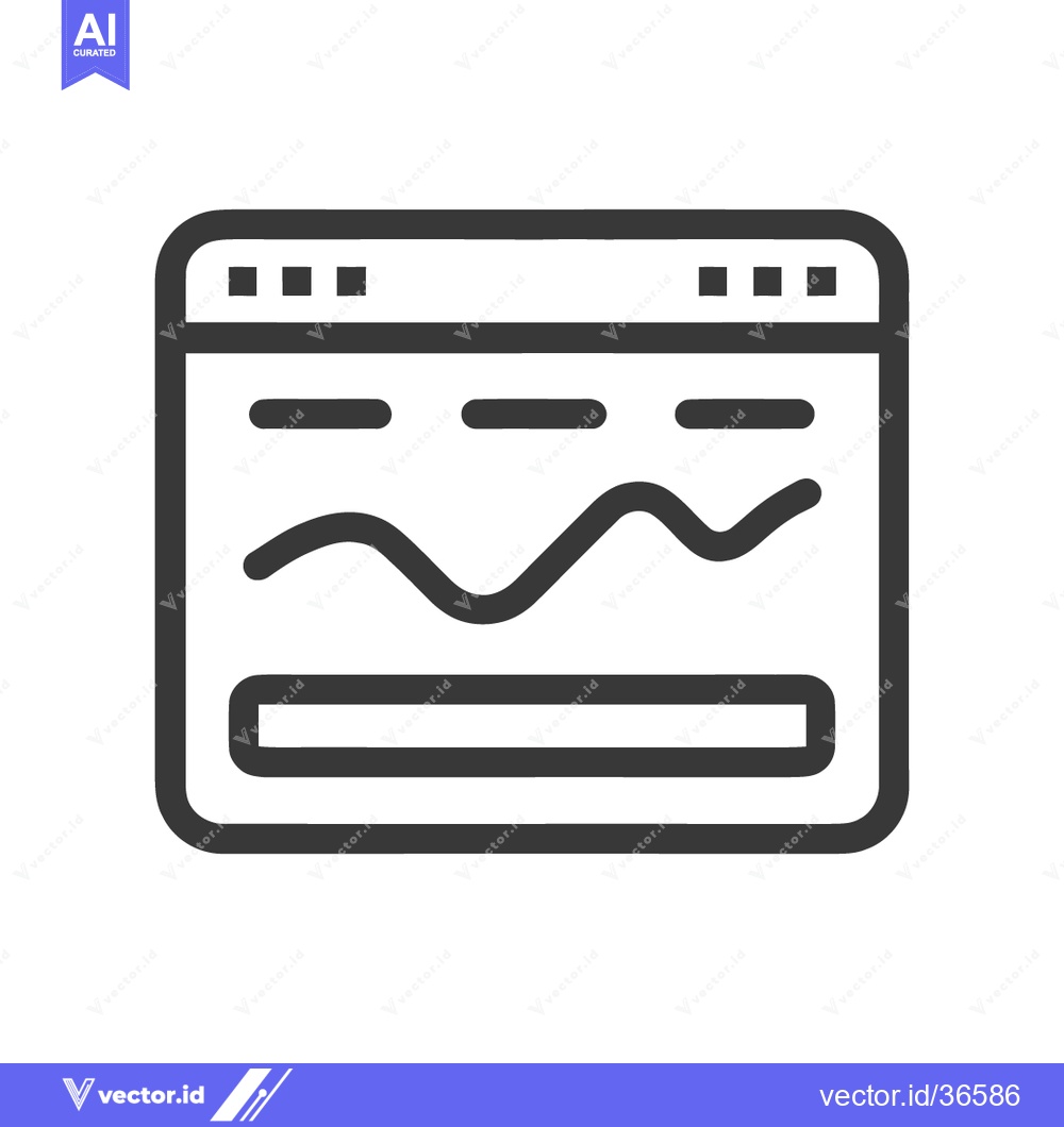 Premium Vector dari Minimalist Webpage Icon with Dynamic Graph and Search Bar in Bold Outl
