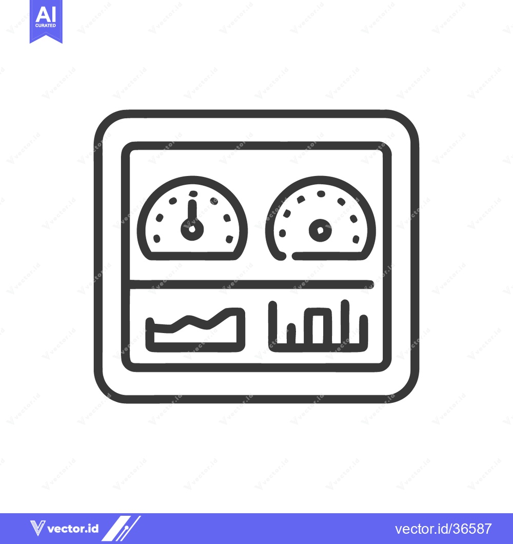 Premium Vector dari Minimalist Dashboard Icon: Gauges and Graph in Black Outline