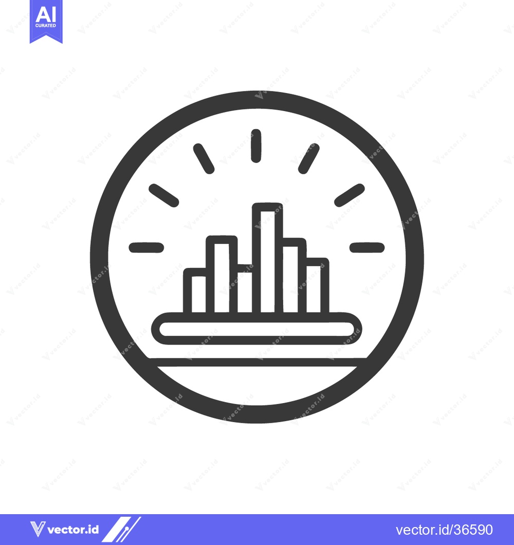 Premium Vector dari Rising Bar Graph Icon in Circle, Business Growth Symbol