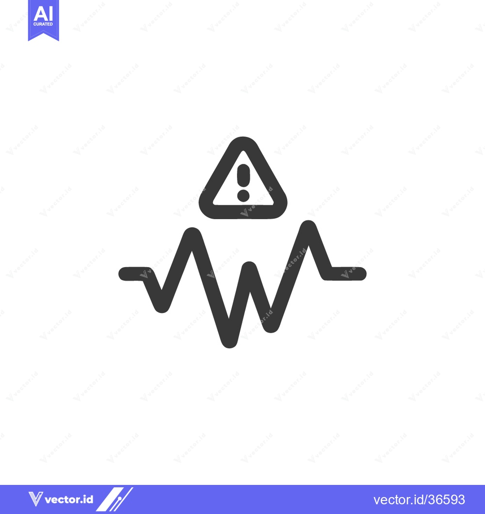 Premium Vector dari Warning Signal: Volatile Graph with Exclamation Point Icon, Dark Gray