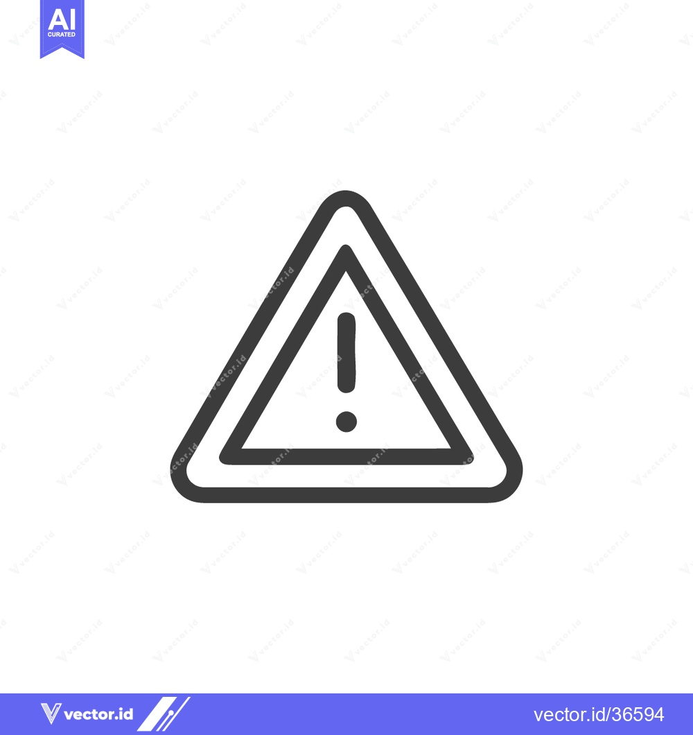 Premium Vector dari Minimalist Warning Sign: Black Outline Triangle with Exclamation Point