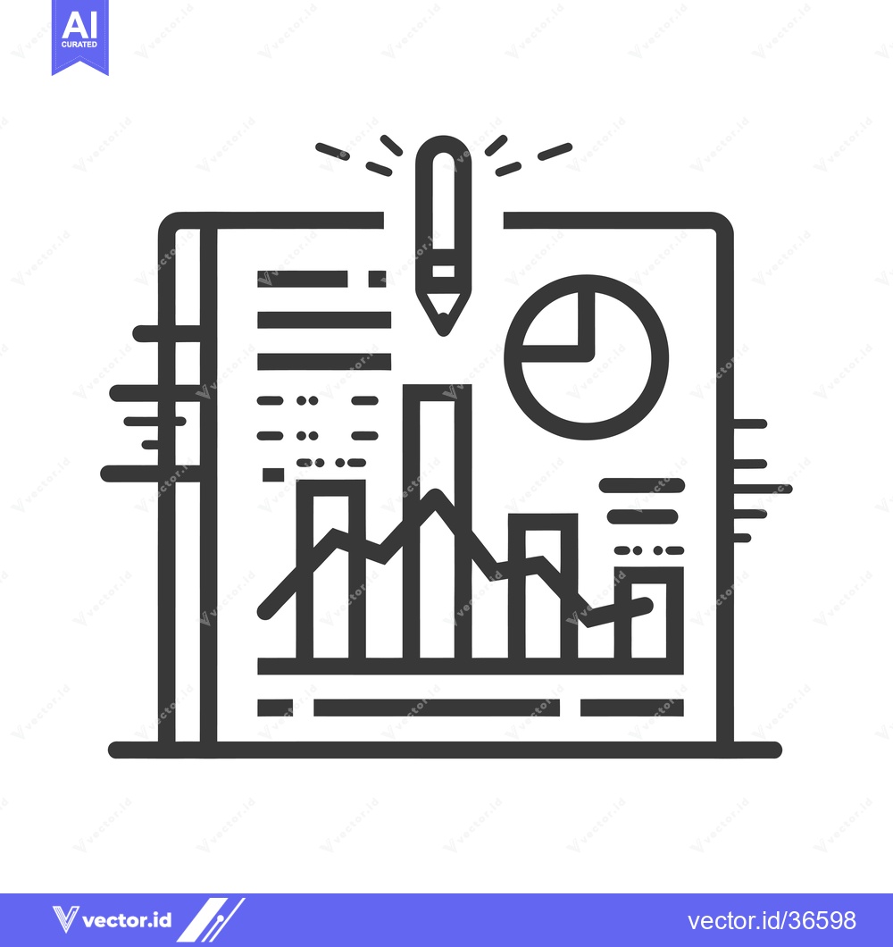 Premium Vector dari Data Analysis with a Pencil and Notebook Icon