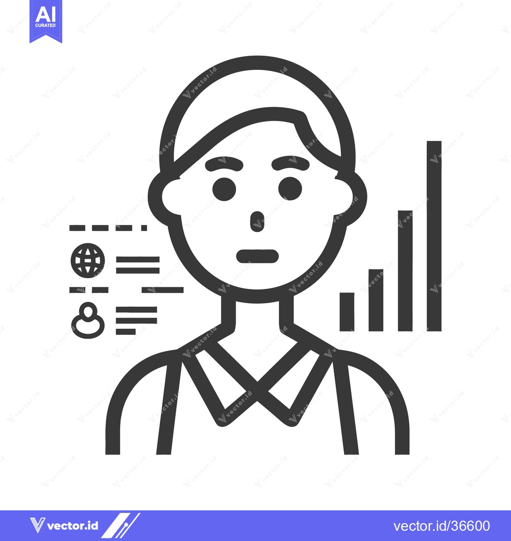 Premium Vector dari Simplified graphical illustration depicting a person with data informa