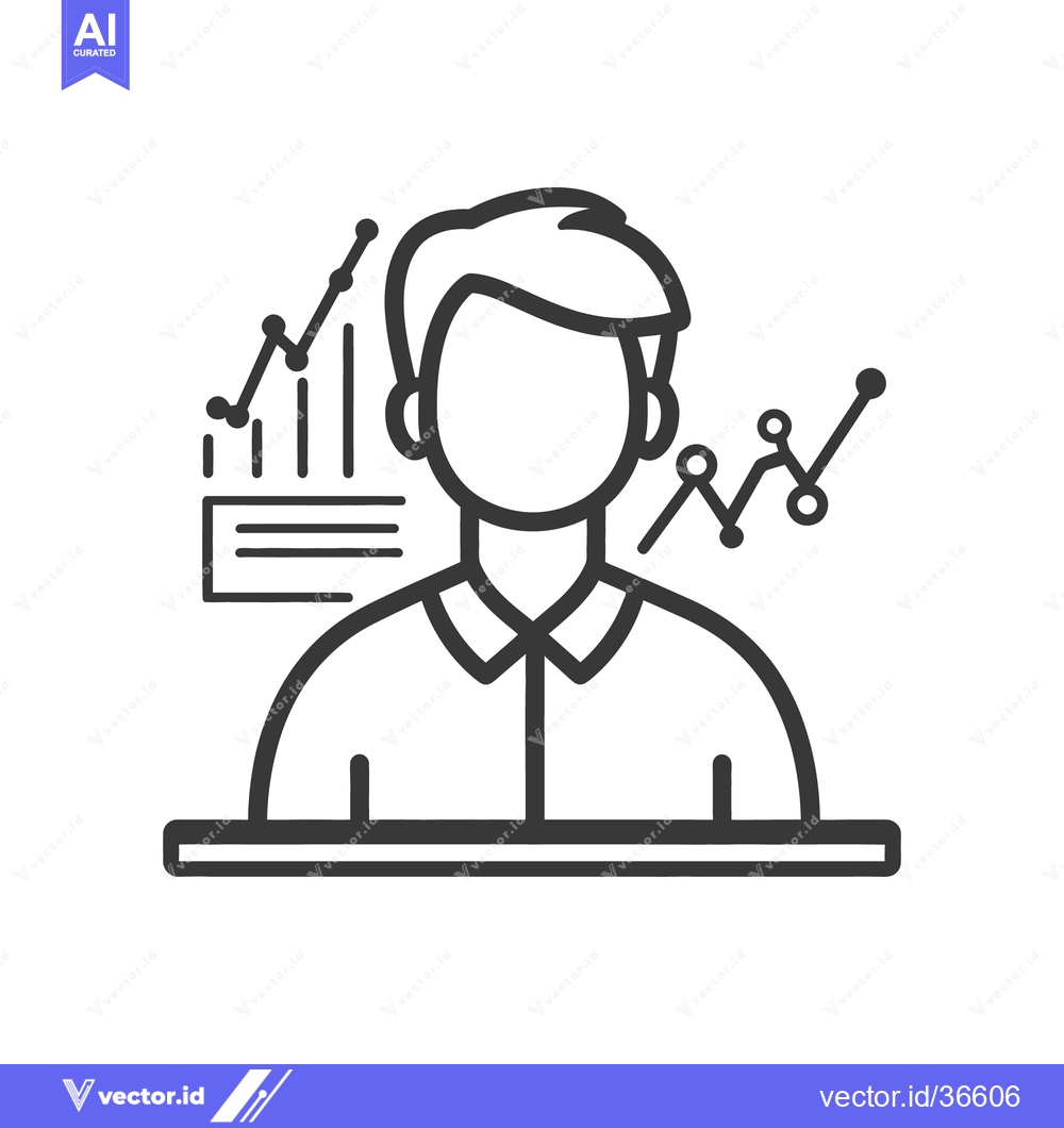 Premium Vector dari A business person analyzing data charts and graphs for statistics
