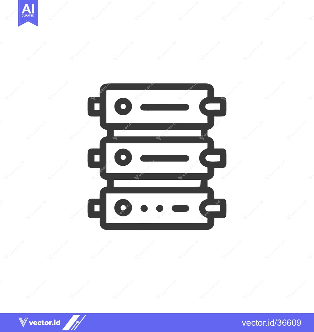 Premium Vector dari Stacked Server Icon: Data Storage, Network Technology, and Computing I