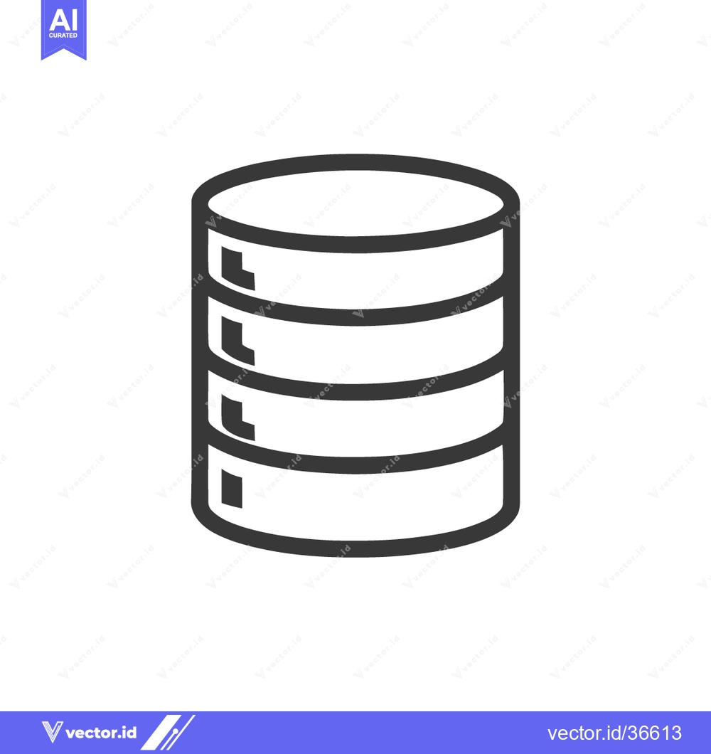 Premium Vector of Minimalist Database Icon: Clean, Modern, and Scalable Vector Illustrat